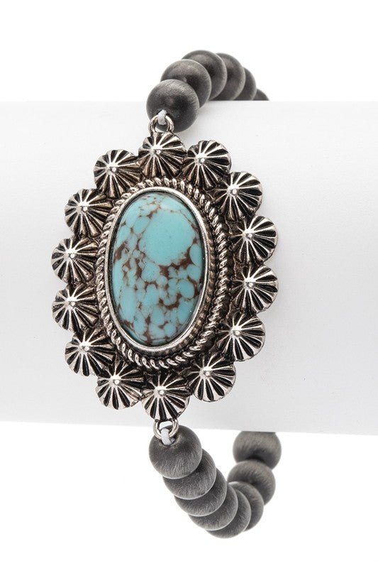 Oval Stone Western Stretch Bracelet