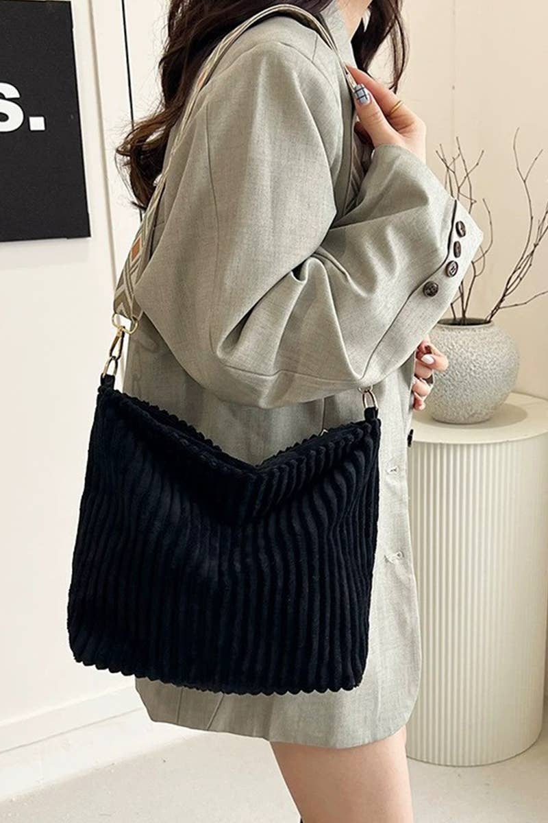 `.0806 Corduroy Tote Bag With Guitar Shoulder Strap SI-28151